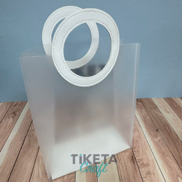 12 שקיות PVC עם ידית עגולה לבנה XL 12 שקיות PVC עם ידית עגולה לבנה XL